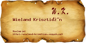 Wieland Krisztián névjegykártya